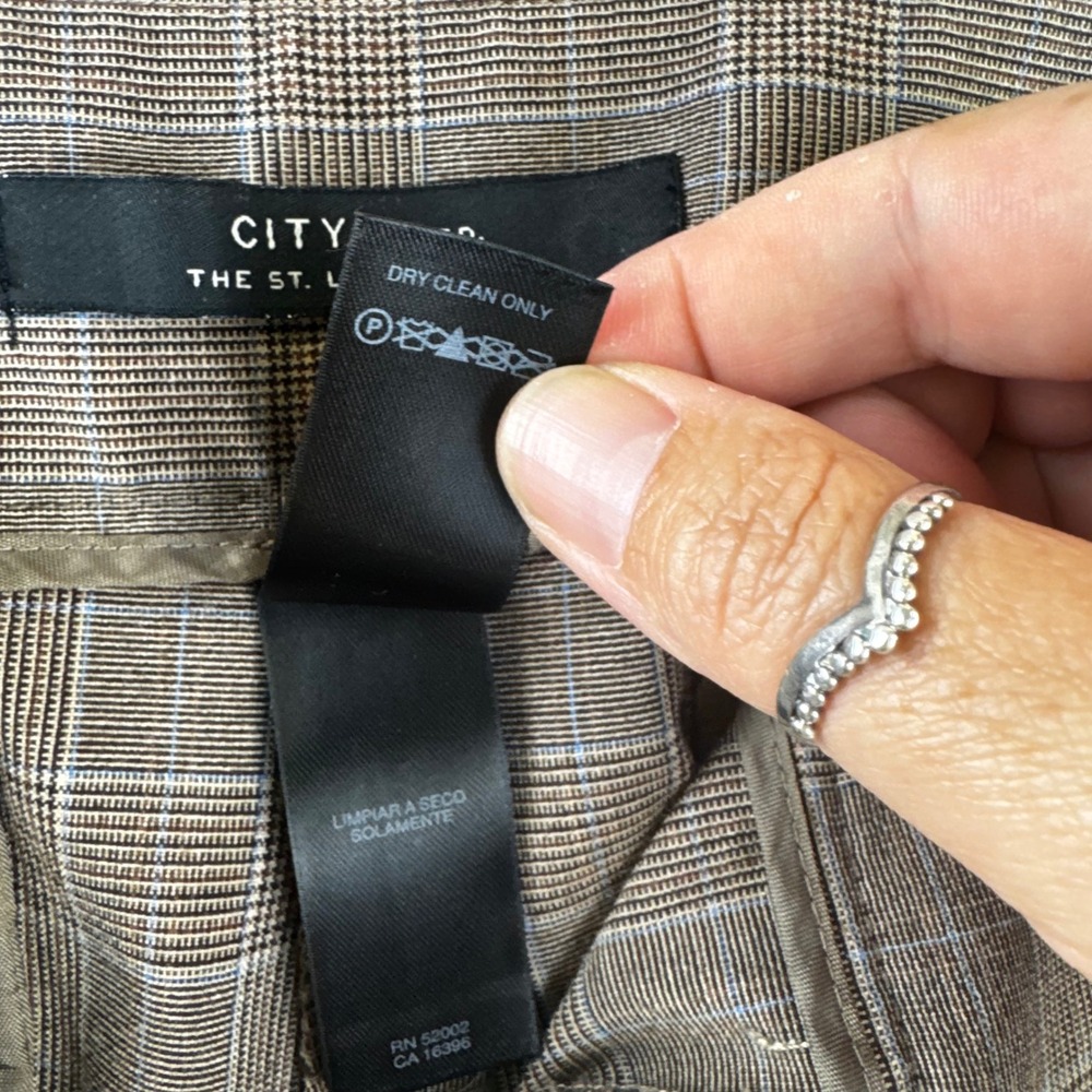 City Unltd The St. Louie Pant Womens 14 Brown Plaid Straight Leg Trousers (1749) - Picture 3 of 9